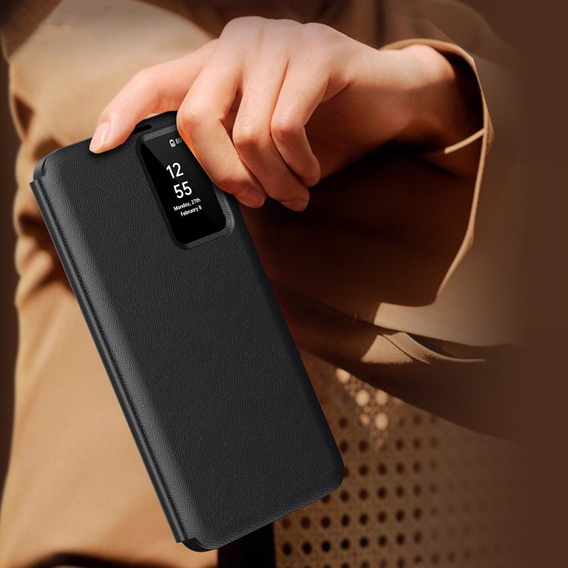 Flip tok Samsung Galaxy S25, Smart View Wallet, fekete