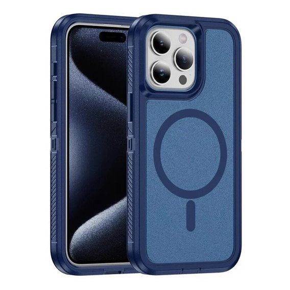 Tok kerettel iPhone 15 Pro Max készülékhez, MagSafe-hoz, kék