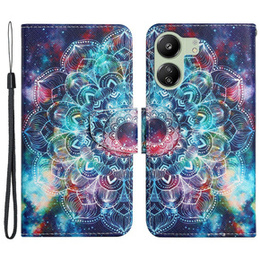 Pattintható tok a Xiaomi Redmi 13C / Poco C65, Wallet, Starry Mandala, kék