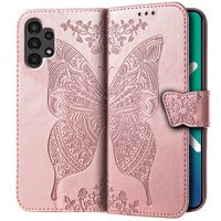 Pattintható tok a Samsung Galaxy A13 4G, Butterfly, rózsaszín