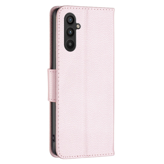 Pattintható tok a Samsung Galaxy A34 5G, Wallet Litchi Magnet, rózsaszín rose gold