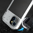 Tok iPhone 15 készülékhez, páncélozott, beépített üveggel, ezüst