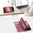 CASEME tok Samsung Galaxy A56 5G, Retro Leather Wallet, szíjjal, piros