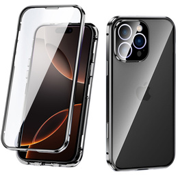 Tok iPhone 16 Pro Max, Magnetic Dual Glass, fekete