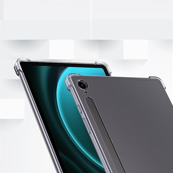 tok Samsung Galaxy Tab S9 FE készülékhez, tolltartóval, szilikon, átlátszó