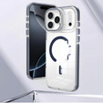 Tok iPhone 17 Pro Max készülékhez, MagSafe, állvánnyal, átlátszó, sötétkék betétekkel