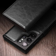 Flip tok Samsung Galaxy S25 Ultra, QIALINO Leather Wallet, fekete