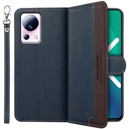 Pattintható tok a Xiaomi 13 Lite, KHAZNEH RFID, kék / barna