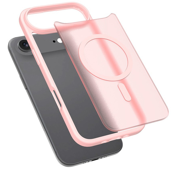 Matt tok iPhone Air készülékhez, MagSafe-hoz, áttetsző rózsaszínű