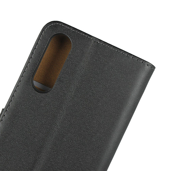 Pattintható tok a Sony Xperia 10 II, Case Genuine Leather, fekete