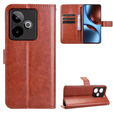 Pattintható tok a Realme GT 7 / 7T, Crazy Horse Wallet, barna