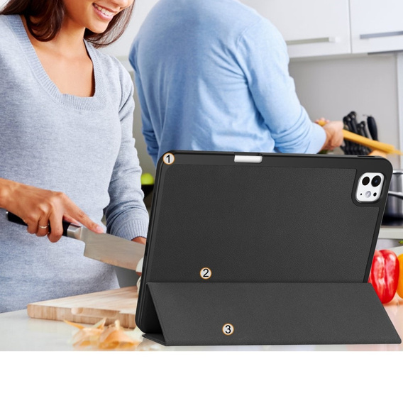 Tok iPad Pro 11" 2024 (5 gen.), Smartcase tolltartóval, fekete