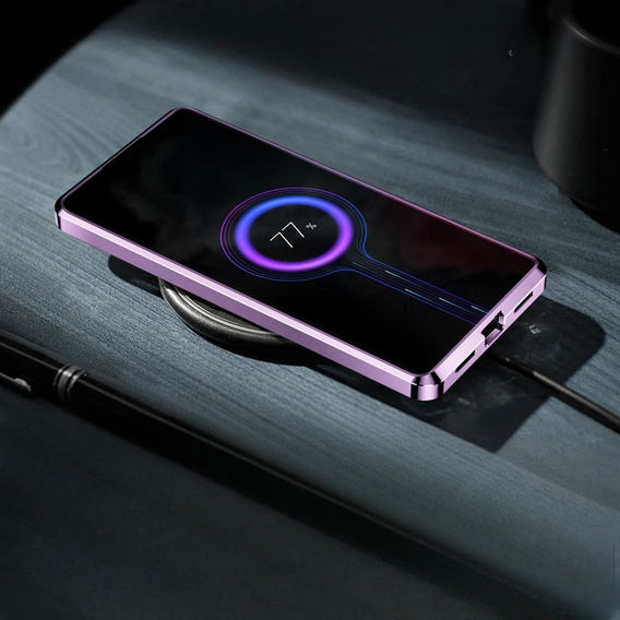Kameravédő tok Samsung Galaxy Note 10+ Plus, CamShield MagSafe, átlátszó / lila