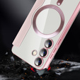 Pattintható tok a Samsung Galaxy S24, RFID Wallet MagSafe CamShield, rózsaszín