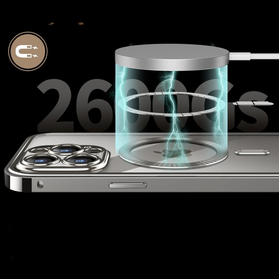 Tok iPhone 15 Pro Max készülékhez, Privacy Dual Glass, MagSafe-hoz, ezüst
