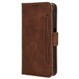 Pattintható tok a Samsung Galaxy M55 5G, Card Slot, barna