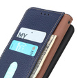 KHAZNEH RFID tok Xiaomi Poco F6, Litchi textúra, kék