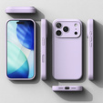 Ringke tok iPhone 17 Pro Max készülékhez, szilikon mágneses MagSafe, világos lila