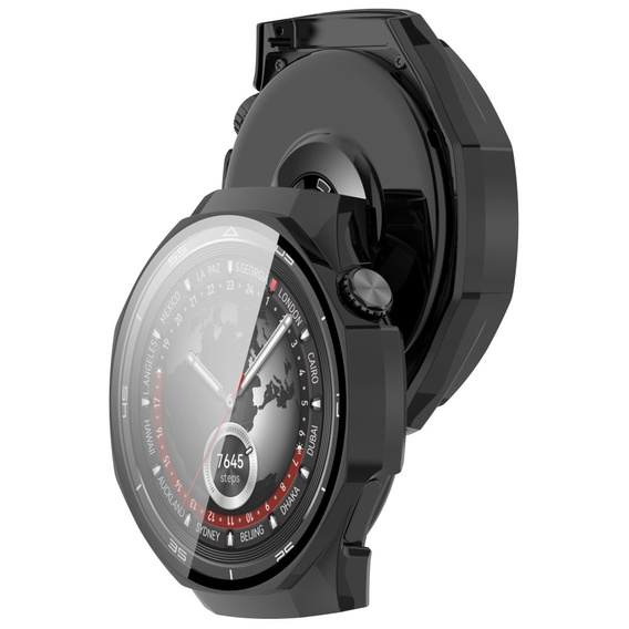 2in1 tok + edzett üveg a Huawei Watch GT 5 Pro 46mm-hoz, fekete