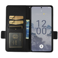Pattintható tok a Nokia X30 5G, Wallet Litchi Magnet Case, fekete