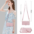 Flap tok Samsung Galaxy S25 Edge, Rhombus Crossbody Leather, rózsaszín rose gold