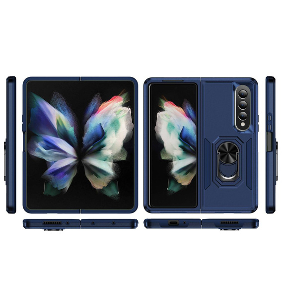 Páncélozott telefontok a do Samsung Galaxy Z Fold 4 5G, Nox Case Ring, kék