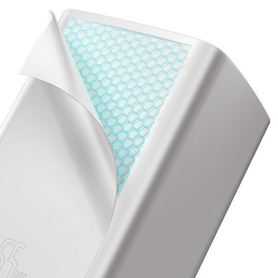Baseus GaN2 Lite 65 W USB-C + USB-A hálózati töltő, fehér (EU)