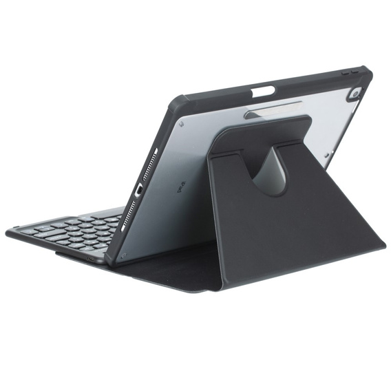 Billentyűzet tok iPad 11" 2025 A16 (11 gen.) / iPad 10.9" 2022 (10 gen.), Rotary 360° Leather, fekete