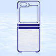 Tok Samsung Galaxy Z Flip7 FE / Z Flip6, PC Case, átlátszó / kék