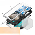 Páncélozott tok a Samsung Galaxy S22 Ultra, R-JUST CamShield Slide, ezüst