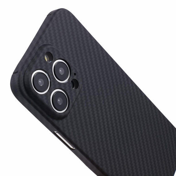 Tok iPhone 15 Pro Max, Aramid Fiber Cover, fekete