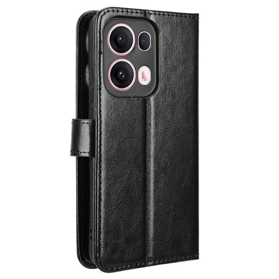 Pattintható tok a Oppo Reno 13 Pro, Crazy Horse Wallet, fekete