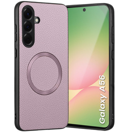 Telefontok a Samsung Galaxy A56 5G, Leather Hybrid MagSafe, lila