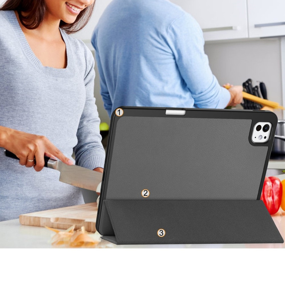 Tok iPad Pro 11" 2024 (5 gen.), Smartcase tolltartóval, szürke