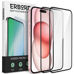 2x kerámia ERBORD hibrid üveg a iPhone 15 Plus