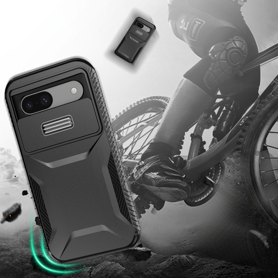 Tok Google Pixel 8a, Slide Lens Lid, fekete