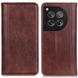 Telefontok a OnePlus 12 5G, Wallet Litchi Leather, barna