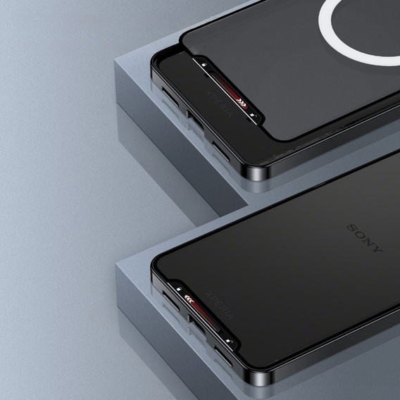 Kameravédő tok Sony Xperia 5 V, CamShield MagSafe, átlátszó / fekete