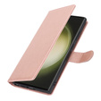 Pattintható tok Samsung Galaxy S23 Ultra, pénztárca, MagSafe-hoz, rózsaszín rose gold