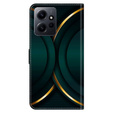 Pattintható tok a Xiaomi Redmi Note 12 4G, Wallet, zöld / arany