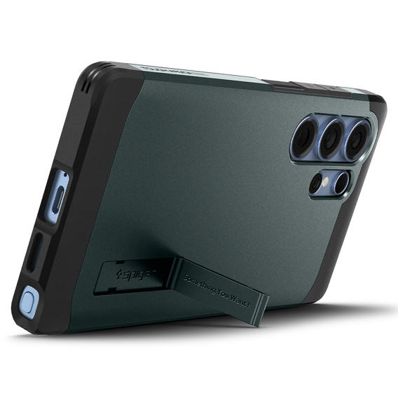 Spigen tok Samsung Galaxy S25 Ultra készülékhez, Tough Armor Mag Mag MagSafe, zöld + 9H edzett üveg