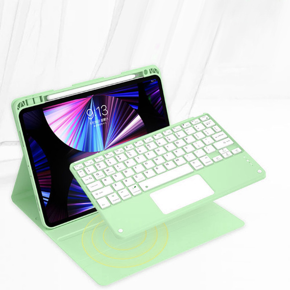 Tok + billentyűzet iPad Air 10.9 4 2020 / 5 2022, Touchpad, zöld