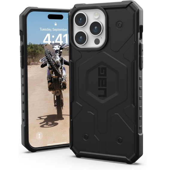 Urban Armor Gear Telefontok a iPhone 15 Pro Max, Pathfinder MagSafe, fekete