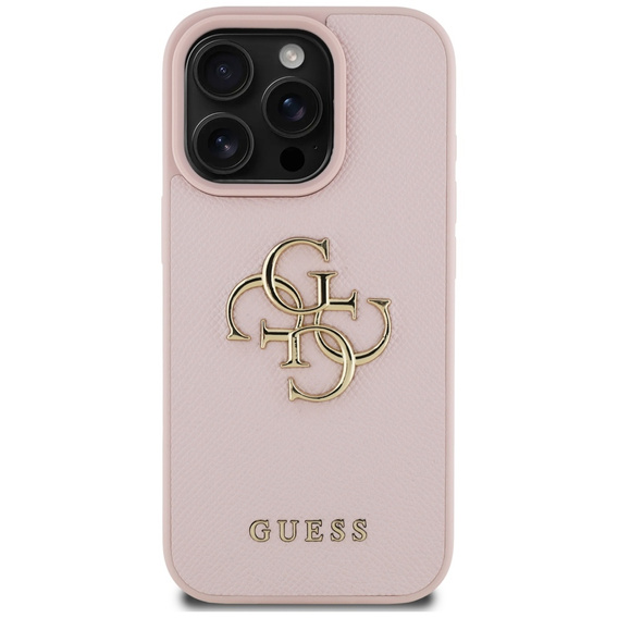 GUESS Grained Big 4G és Classic Logo tok iPhone 16 Pro készülékhez