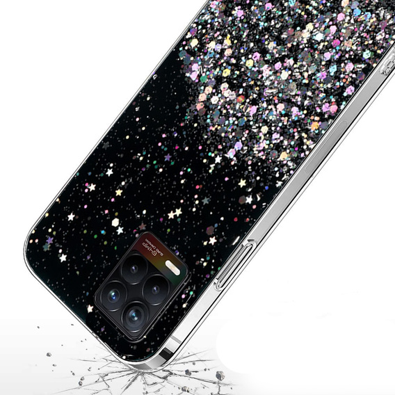 Telefontok a Realme 8 / 8 Pro, Glittery, fekete