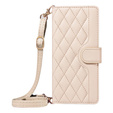 Flap tok Motorola Edge 50 Neo / Motorola ThinkPhone 25, Rhombus Crossbody Leather, bézs színű