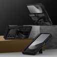Páncélozott tok Samsung Galaxy Z Fold6 5G, TONGATE MECH sorozat gyűrűvel, fekete