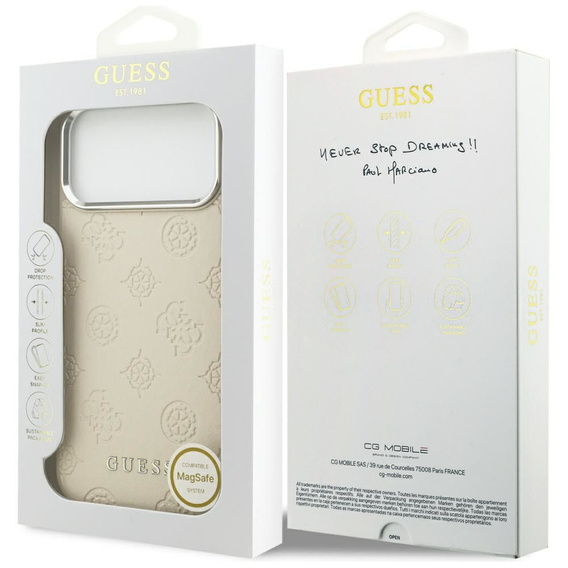 GUESS Peony Hot Stamp Script MagSafe tok iPhone 17 Pro Max készülékhez