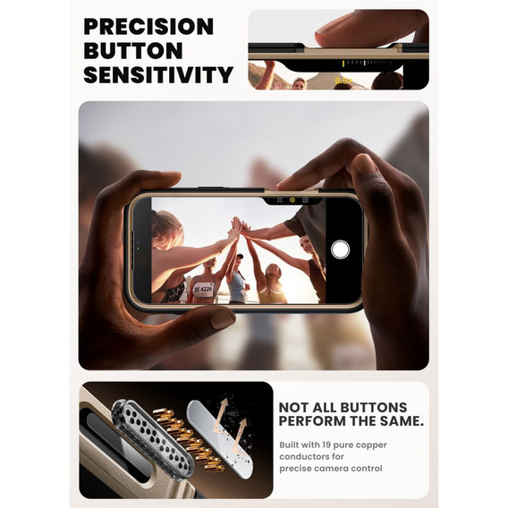 Supcase tok iPhone 17 Pro Max készülékhez, IBLSN Ares Fip Magsafe, sivatagi arany