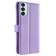 Pattintható tok a Samsung Galaxy M15 5G, Wallet Zipper Pocket, lila